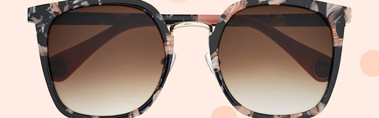 large sunglasses with a floral pattern on them